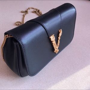 Versace black virtus clutch bag